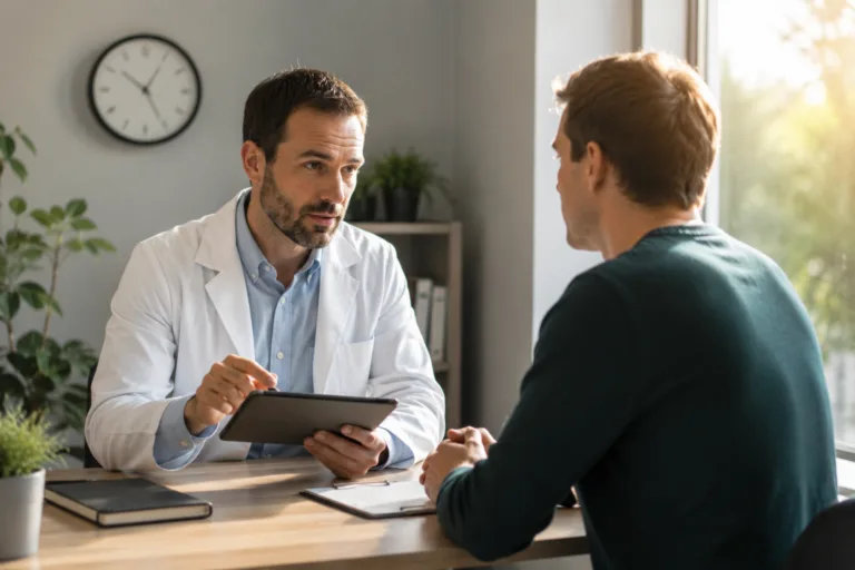 Addiction treatment provider discussing Suboxone timing with patient