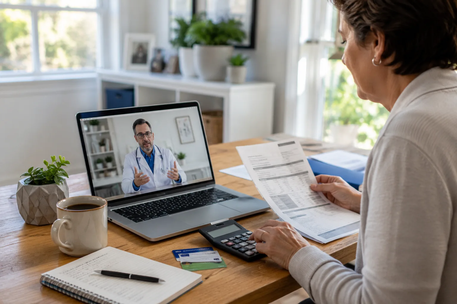 Telehealth video visit with a physician from home