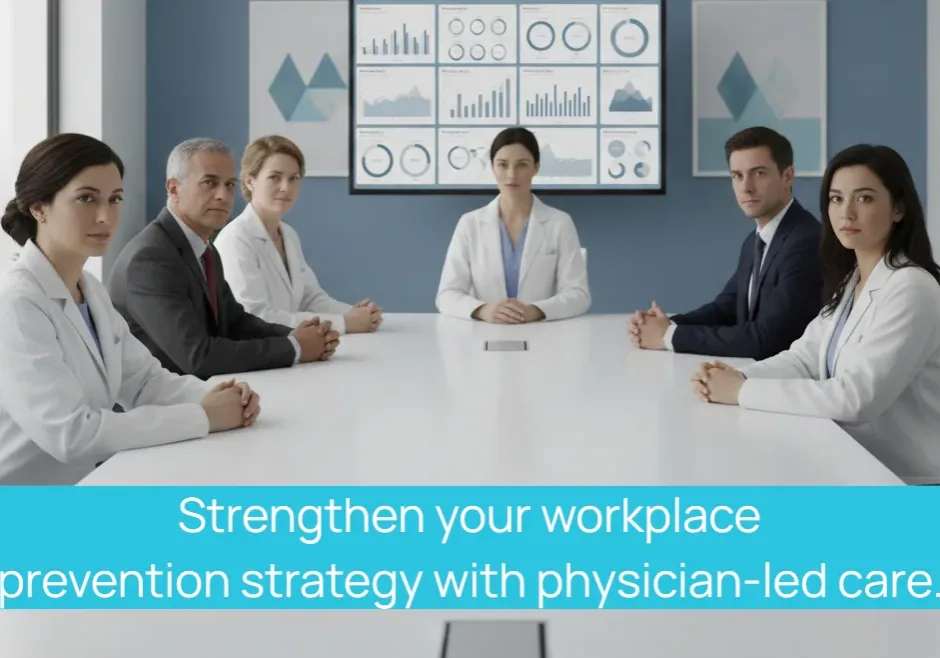 Doctors meeting in a conference room.